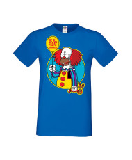Мъжка Тениска Хелоуин Вси Светии Halloween Семейство Симпсън The Simpsons Krusty The Clown Pennywise 02