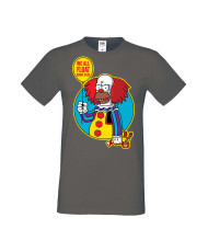 Мъжка Тениска Хелоуин Вси Светии Halloween Семейство Симпсън The Simpsons Krusty The Clown Pennywise 02