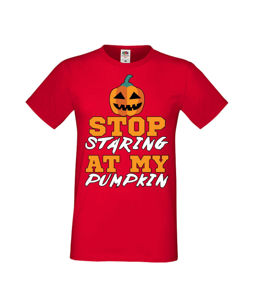 Мъжка Тениска Хелоуин Вси Светии Halloween Stop Staring At My Pumpkin 1 Мъжка Тениска Хелоуин Вси Светии Halloween Stop Staring At My Pumpkin 1
