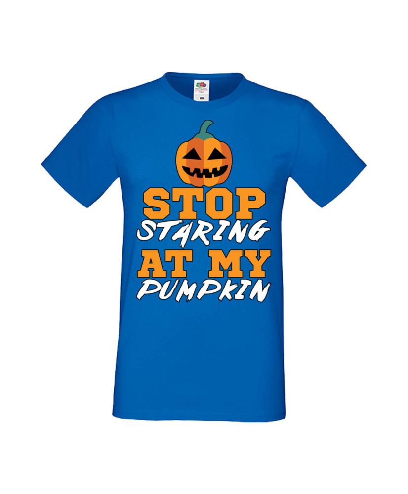 Мъжка Тениска Хелоуин Вси Светии Halloween Stop Staring At My Pumpkin 1 Мъжка Тениска Хелоуин Вси Светии Halloween Stop Staring At My Pumpkin 1