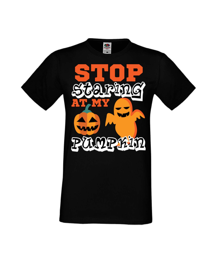 Мъжка Тениска Хелоуин Вси Светии Halloween Stop Staring At My Pumpkin 2 Мъжка Тениска Хелоуин Вси Светии Halloween Stop Staring At My Pumpkin 2