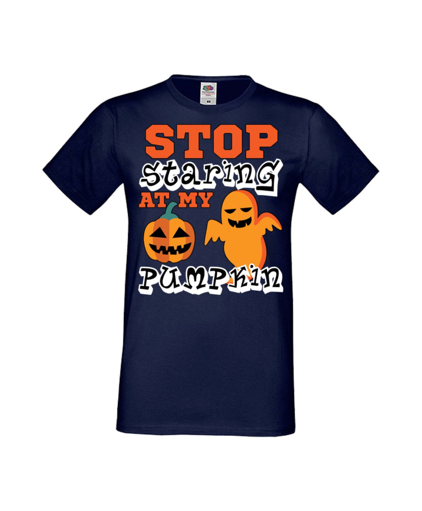 Мъжка Тениска Хелоуин Вси Светии Halloween Stop Staring At My Pumpkin 2 Мъжка Тениска Хелоуин Вси Светии Halloween Stop Staring At My Pumpkin 2