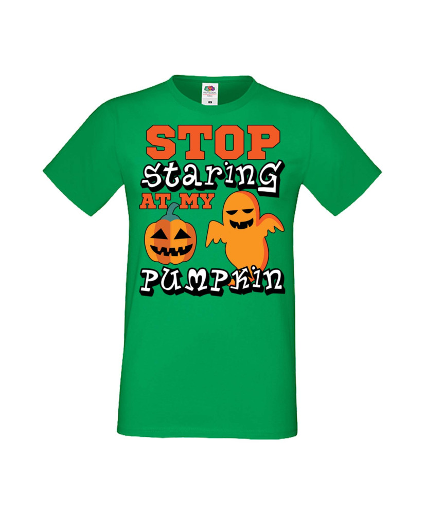 Мъжка Тениска Хелоуин Вси Светии Halloween Stop Staring At My Pumpkin 2 Мъжка Тениска Хелоуин Вси Светии Halloween Stop Staring At My Pumpkin 2