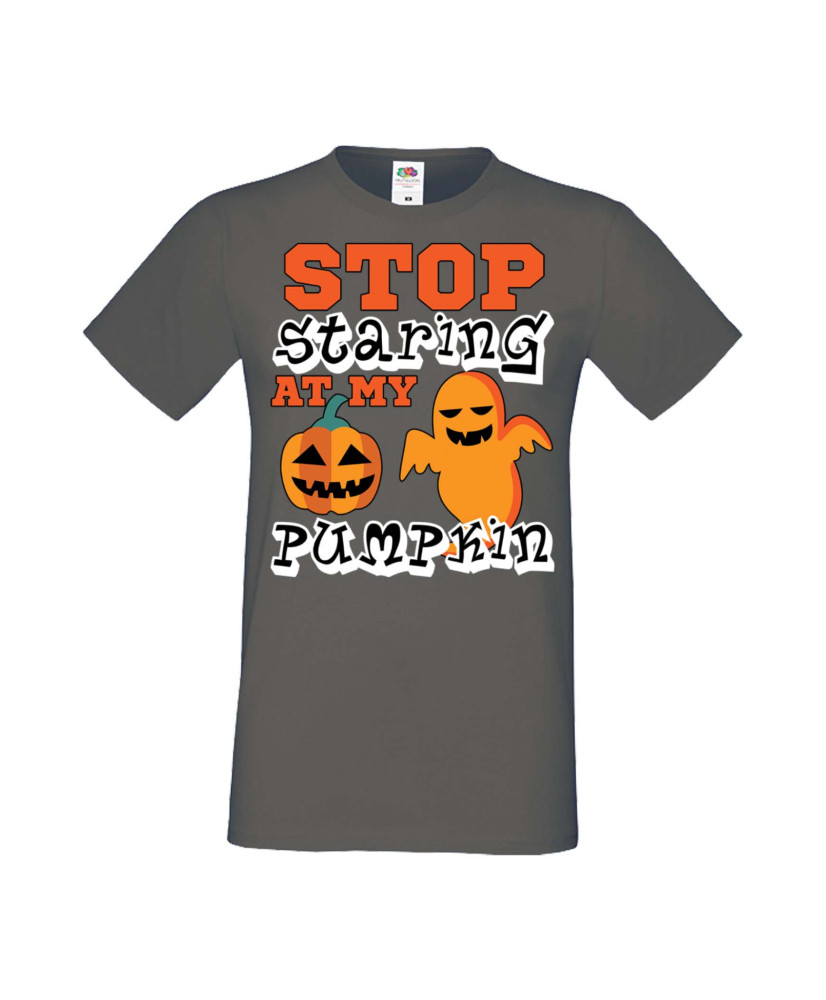 Мъжка Тениска Хелоуин Вси Светии Halloween Stop Staring At My Pumpkin 2 Мъжка Тениска Хелоуин Вси Светии Halloween Stop Staring At My Pumpkin 2