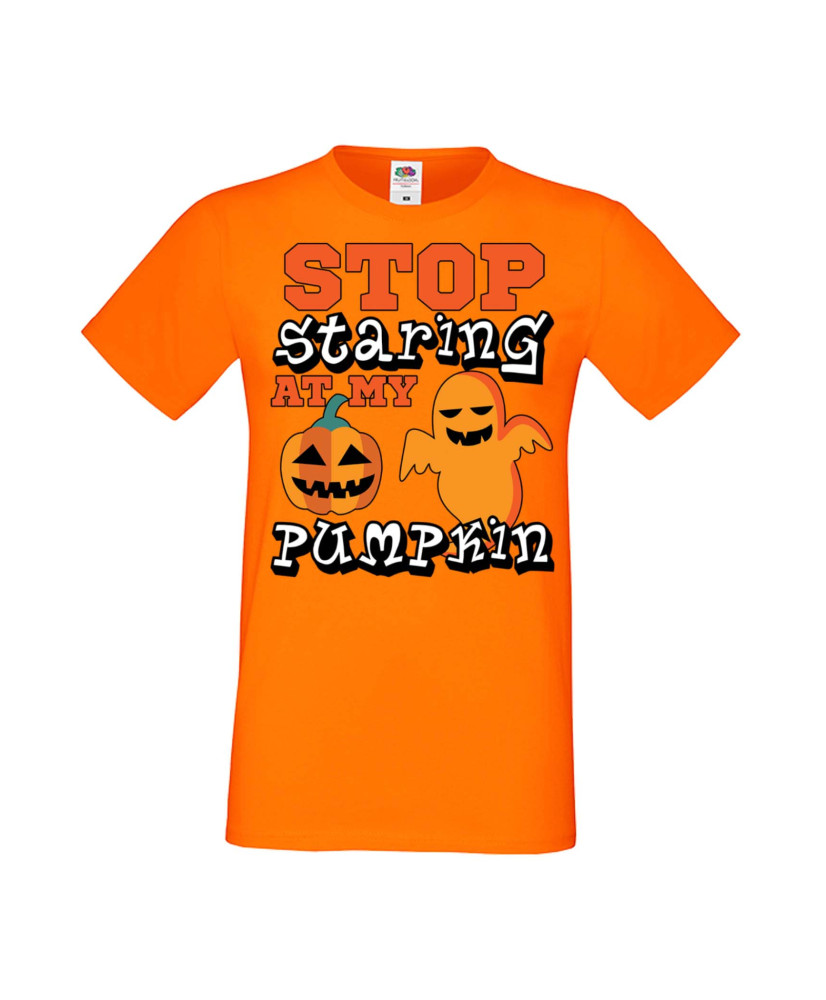 Мъжка Тениска Хелоуин Вси Светии Halloween Stop Staring At My Pumpkin 2 Мъжка Тениска Хелоуин Вси Светии Halloween Stop Staring At My Pumpkin 2