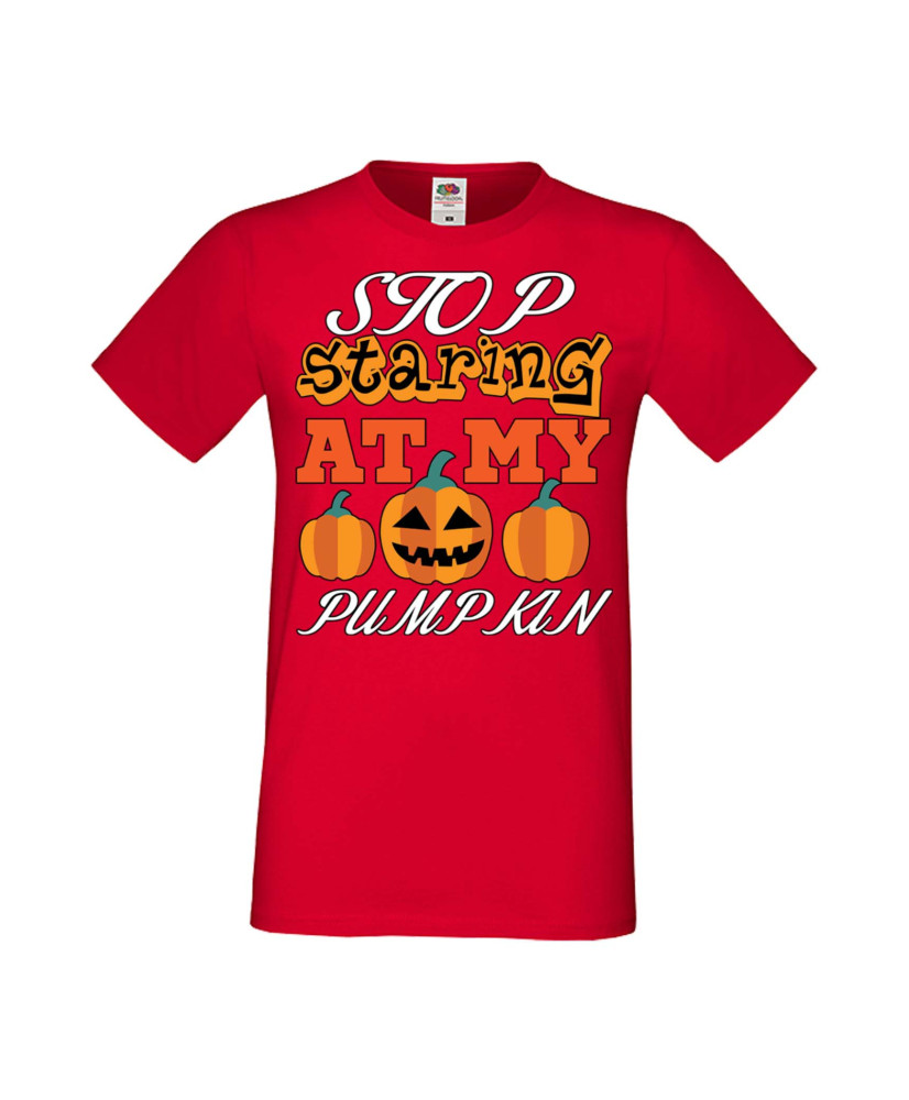 Мъжка Тениска Хелоуин Вси Светии Halloween Stop Staring At My Pumpkin 3 Мъжка Тениска Хелоуин Вси Светии Halloween Stop Staring At My Pumpkin 3