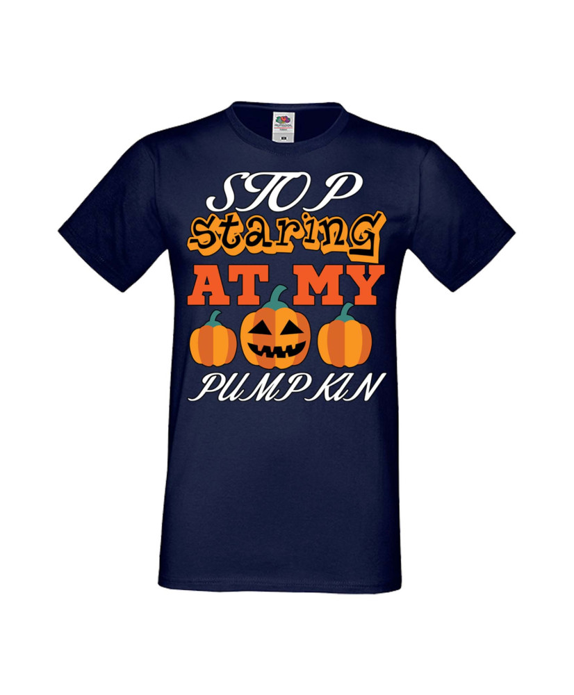 Мъжка Тениска Хелоуин Вси Светии Halloween Stop Staring At My Pumpkin 3 Мъжка Тениска Хелоуин Вси Светии Halloween Stop Staring At My Pumpkin 3