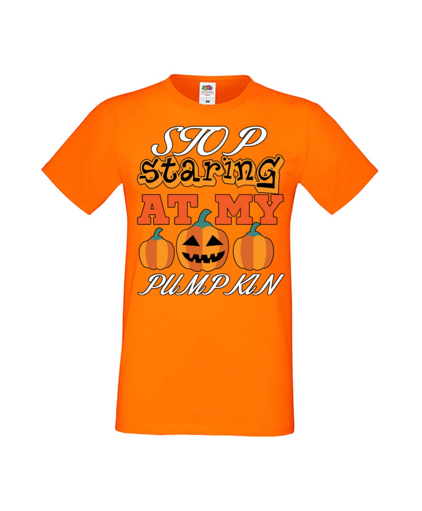 Мъжка Тениска Хелоуин Вси Светии Halloween Stop Staring At My Pumpkin 3 Мъжка Тениска Хелоуин Вси Светии Halloween Stop Staring At My Pumpkin 3