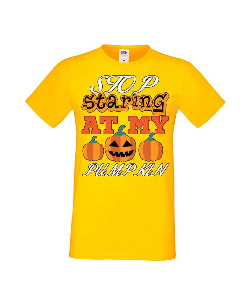 Мъжка Тениска Хелоуин Вси Светии Halloween Stop Staring At My Pumpkin 3 Мъжка Тениска Хелоуин Вси Светии Halloween Stop Staring At My Pumpkin 3