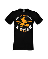 Мъжка Тениска Хелоуин Вси Светии Halloween Yes I Can Drive A Stick