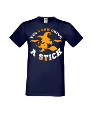 Мъжка Тениска Хелоуин Вси Светии Halloween Yes I Can Drive A Stick