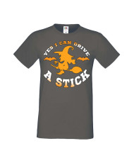 Мъжка Тениска Хелоуин Вси Светии Halloween Yes I Can Drive A Stick