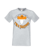Мъжка Тениска Хелоуин Вси Светии Halloween You Can Scare Me I'M A Teacher