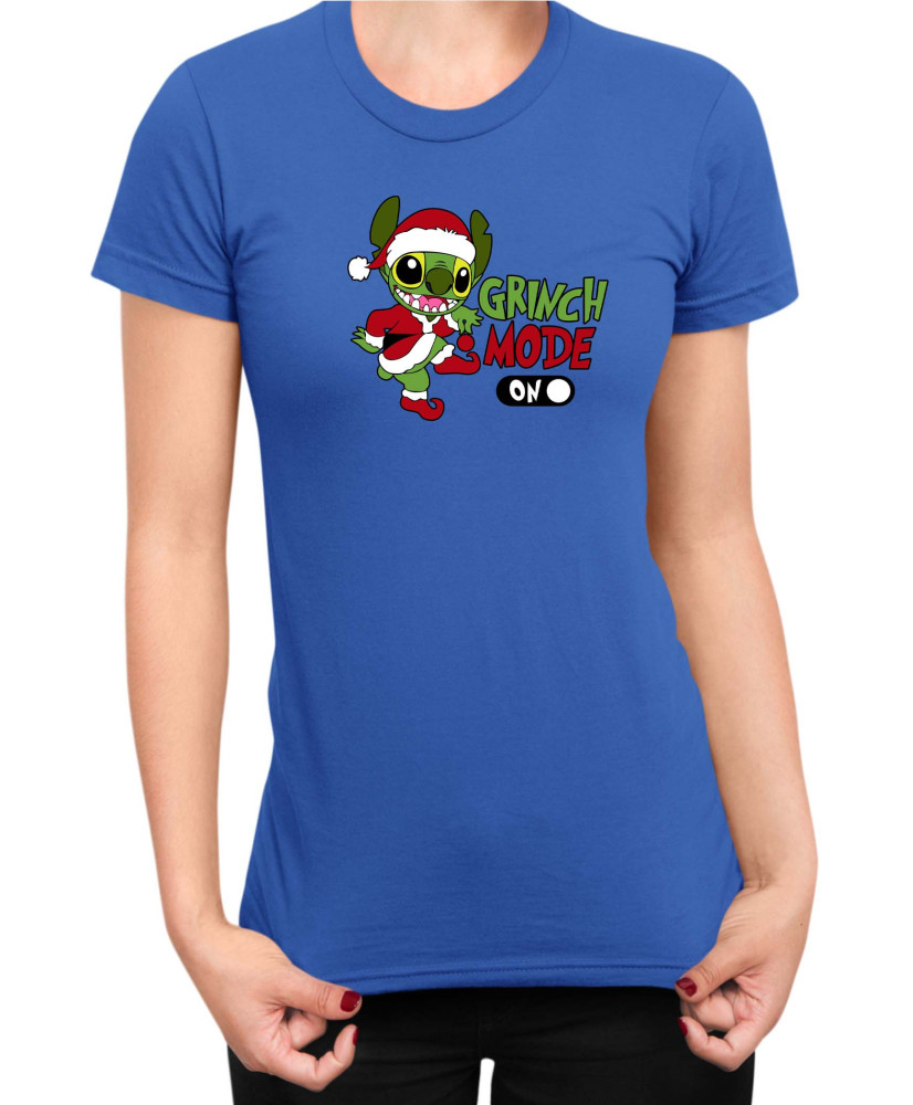 Дамска Тениска Lilo And Stitch Christmas Grinch Mode On Дамска Тениска Lilo And Stitch Christmas Grinch Mode On