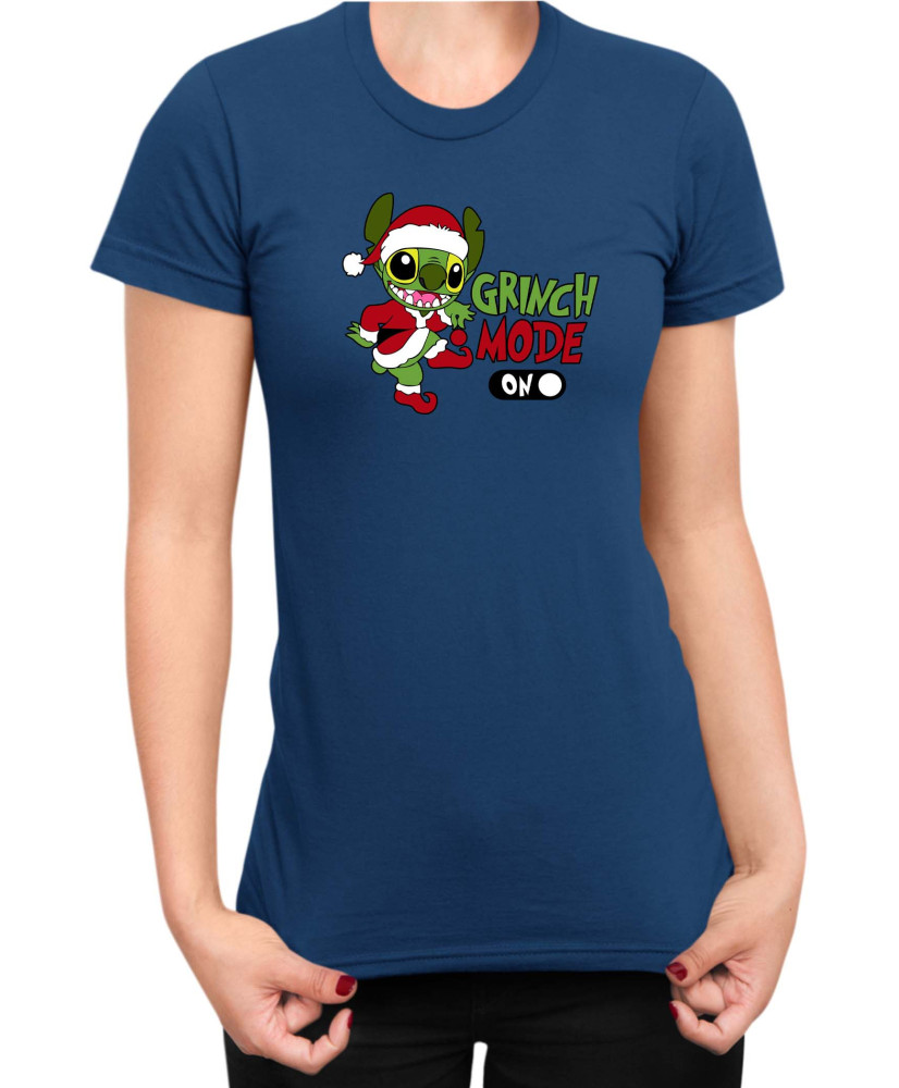Дамска Тениска Lilo And Stitch Christmas Grinch Mode On