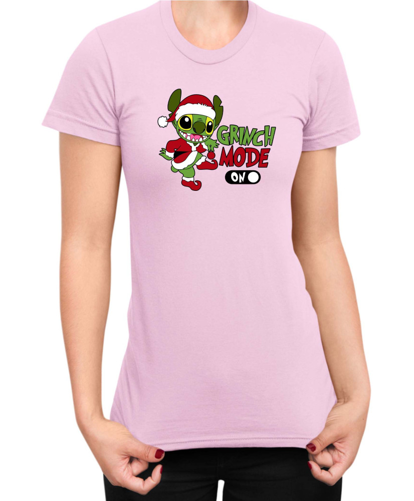Дамска Тениска Lilo And Stitch Christmas Grinch Mode On Дамска Тениска Lilo And Stitch Christmas Grinch Mode On