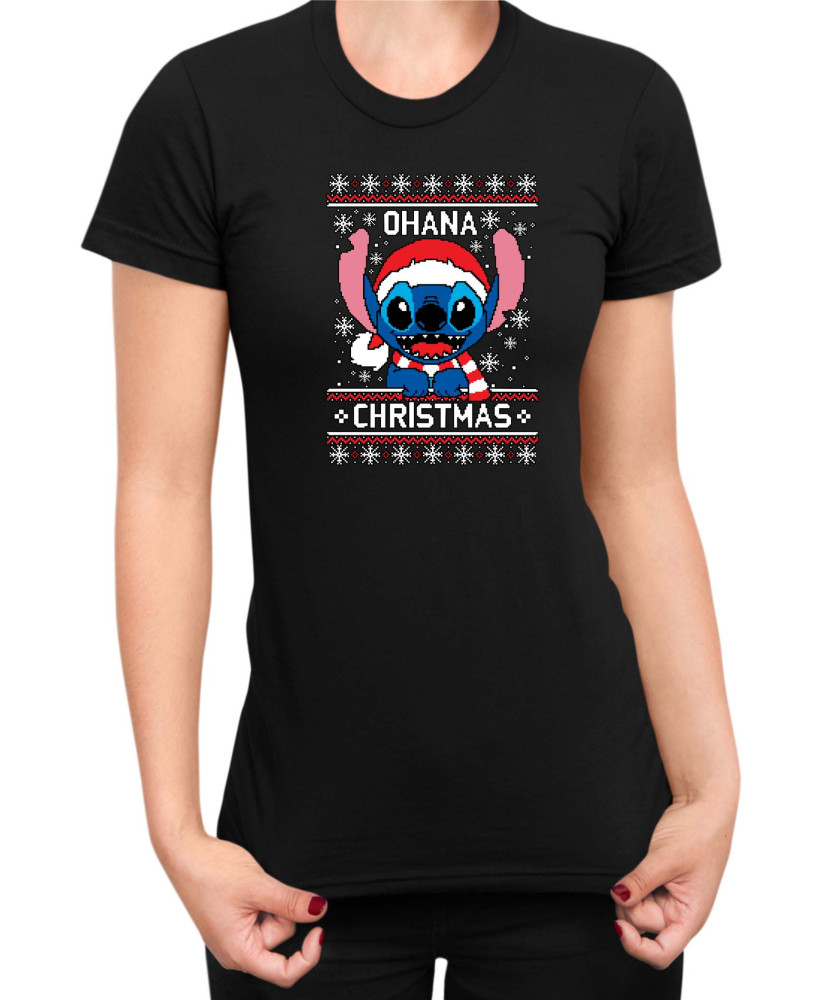 Дамска Тениска Lilo And Stitch Christmas Onana Дамска Тениска Lilo And Stitch Christmas Onana