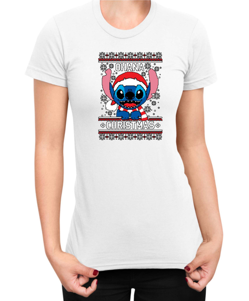 Дамска Тениска Lilo And Stitch Christmas Onana Дамска Тениска Lilo And Stitch Christmas Onana