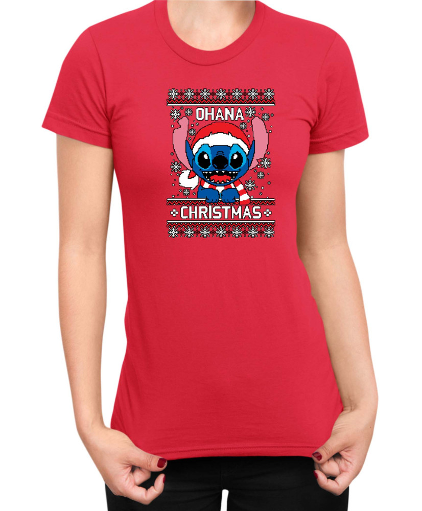 Дамска Тениска Lilo And Stitch Christmas Onana Дамска Тениска Lilo And Stitch Christmas Onana