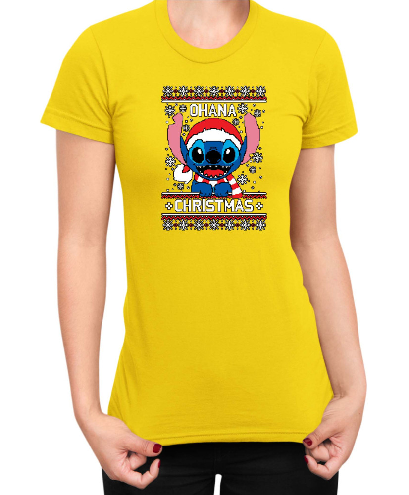 Дамска Тениска Lilo And Stitch Christmas Onana Дамска Тениска Lilo And Stitch Christmas Onana