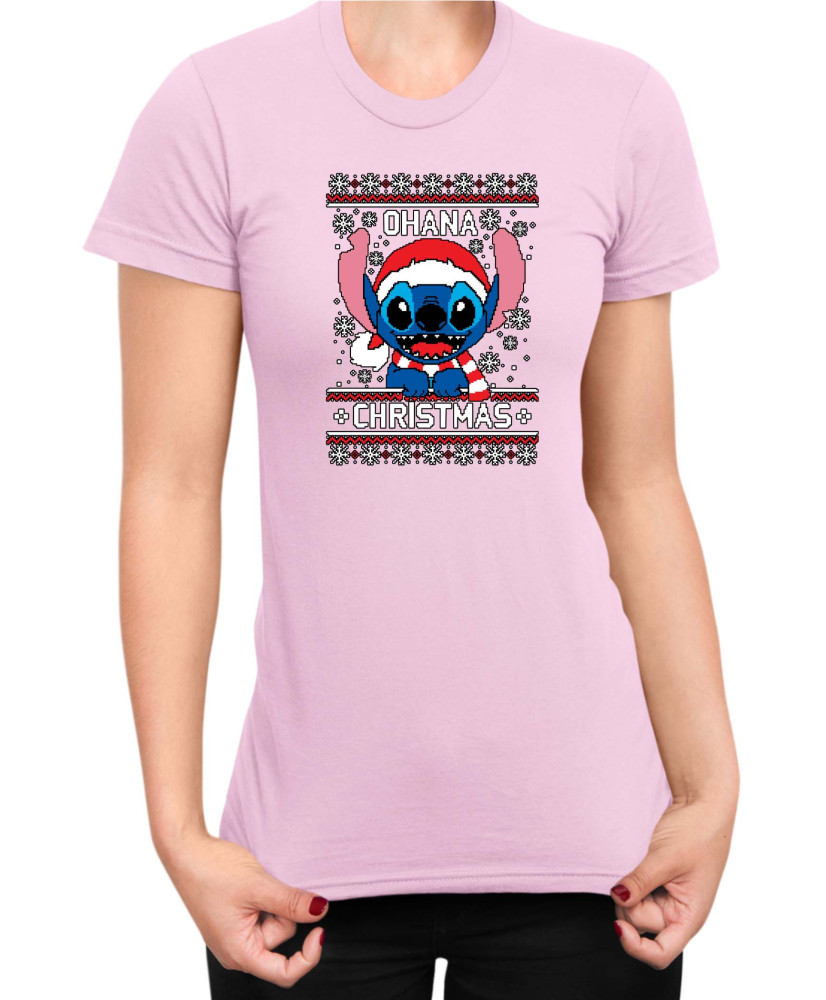 Дамска Тениска Lilo And Stitch Christmas Onana Дамска Тениска Lilo And Stitch Christmas Onana