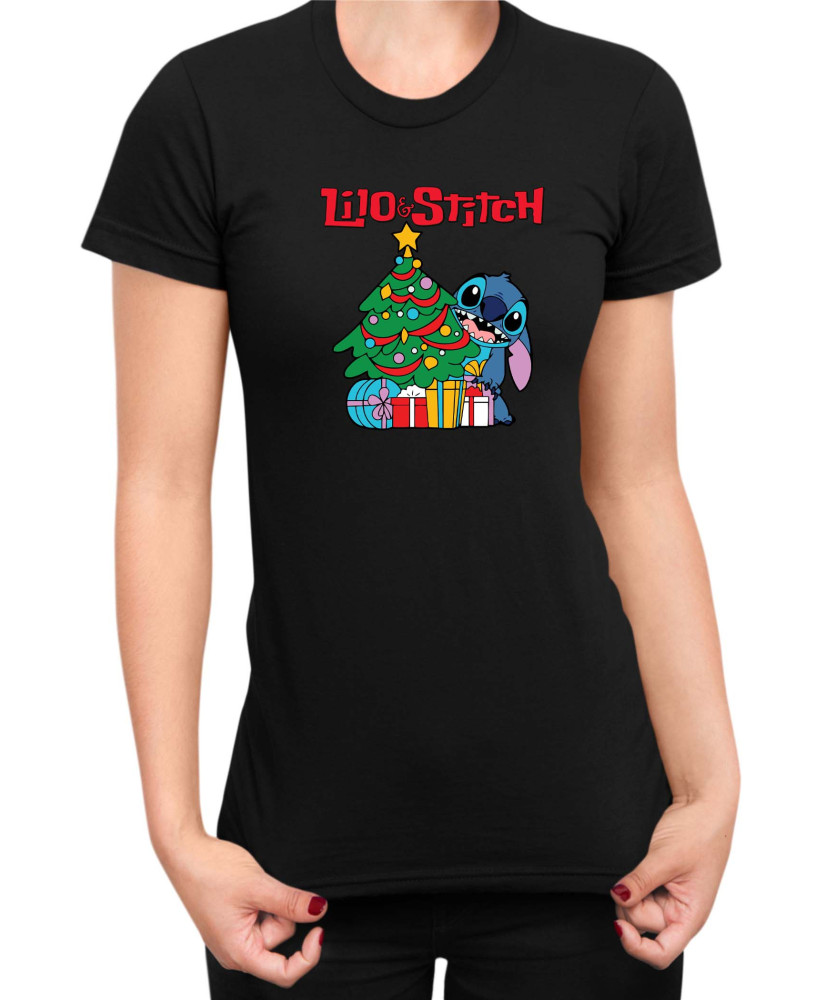 Дамска Тениска Lilo And Stitch Christmas Stitch 01 Дамска Тениска Lilo And Stitch Christmas Stitch 01