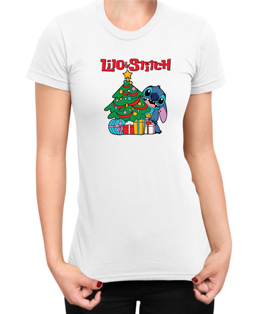 Дамска Тениска Lilo And Stitch Christmas Stitch 01 Дамска Тениска Lilo And Stitch Christmas Stitch 01