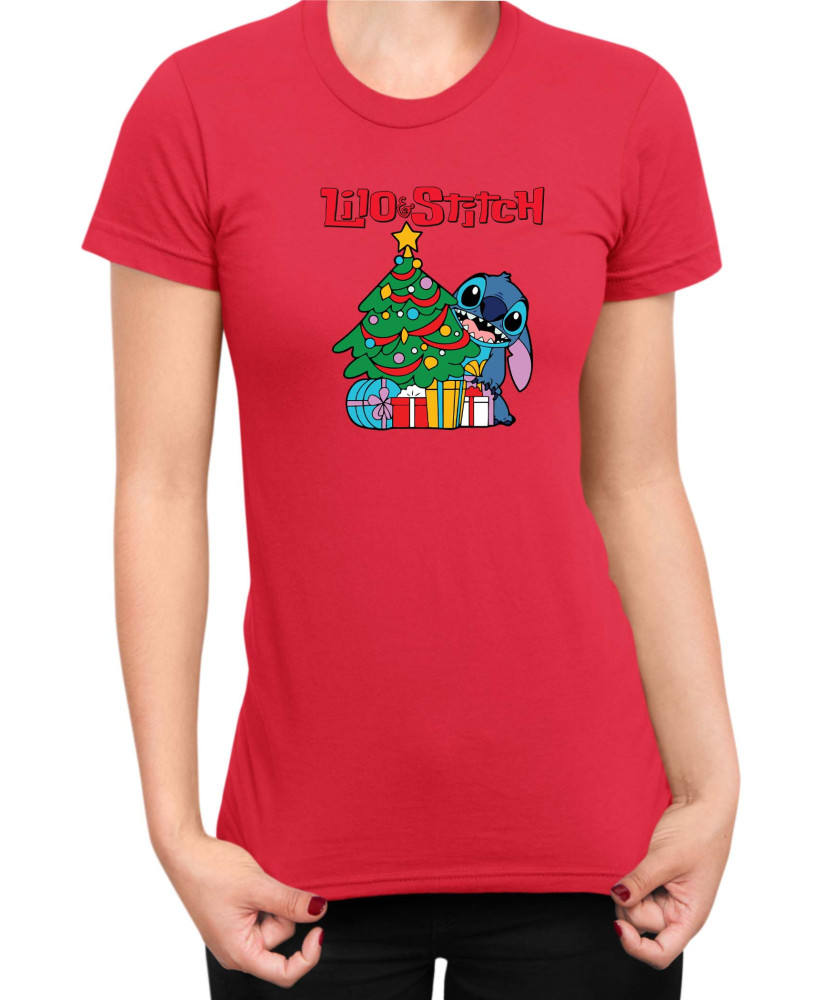 Дамска Тениска Lilo And Stitch Christmas Stitch 01 Дамска Тениска Lilo And Stitch Christmas Stitch 01