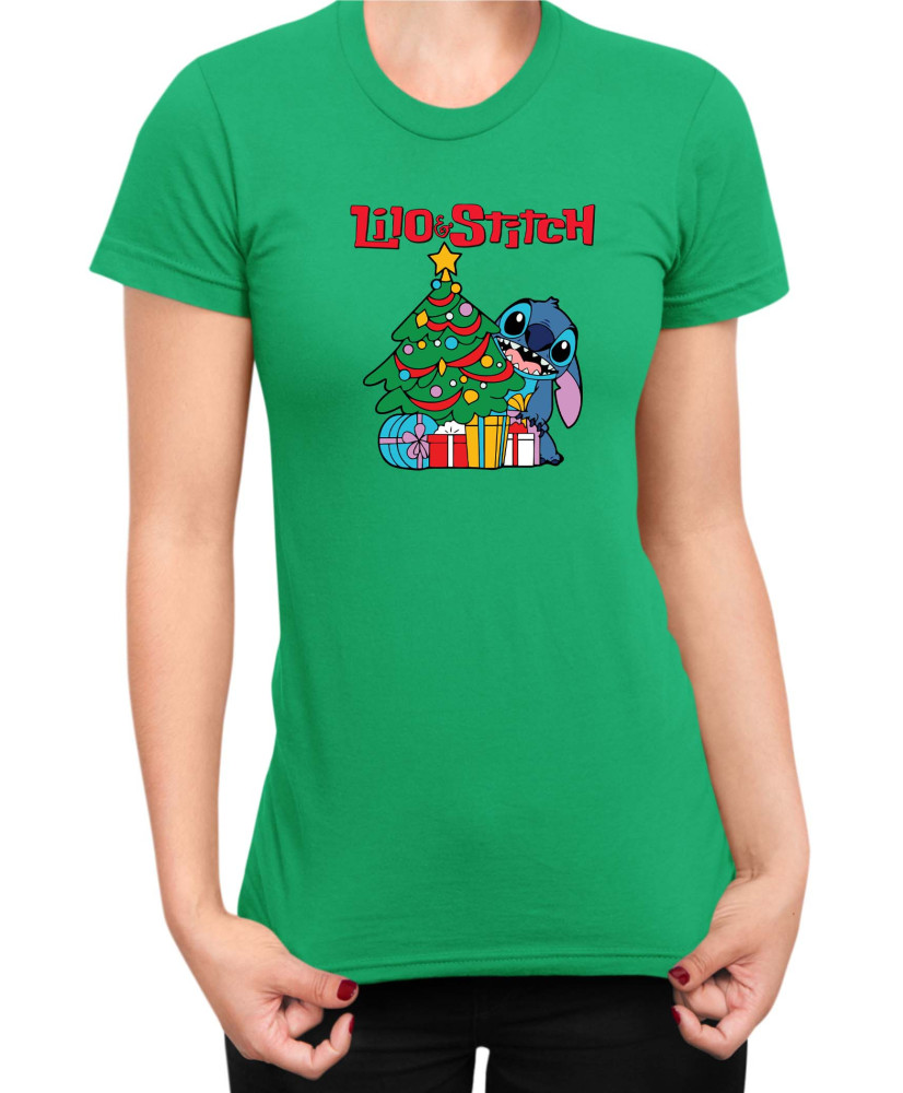 Дамска Тениска Lilo And Stitch Christmas Stitch 01 Дамска Тениска Lilo And Stitch Christmas Stitch 01