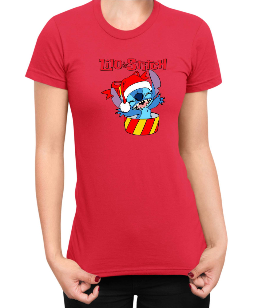 Дамска Тениска Lilo And Stitch Christmas Stitch 03 Дамска Тениска Lilo And Stitch Christmas Stitch 03