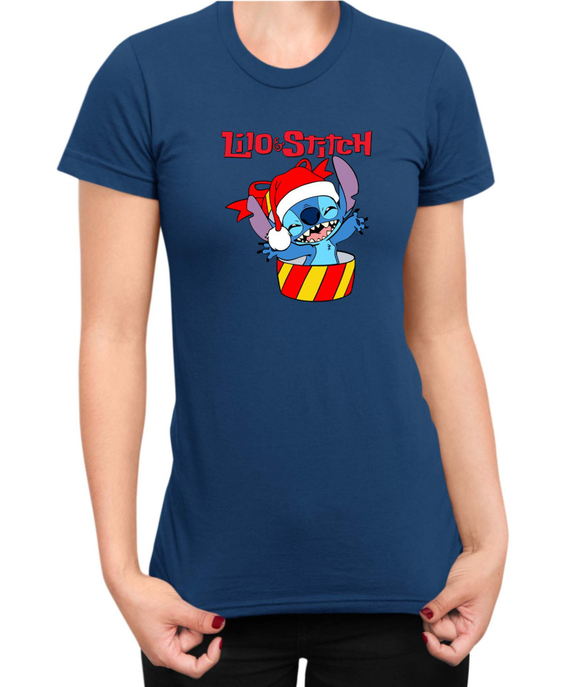 Дамска Тениска Lilo And Stitch Christmas Stitch 03 Дамска Тениска Lilo And Stitch Christmas Stitch 03