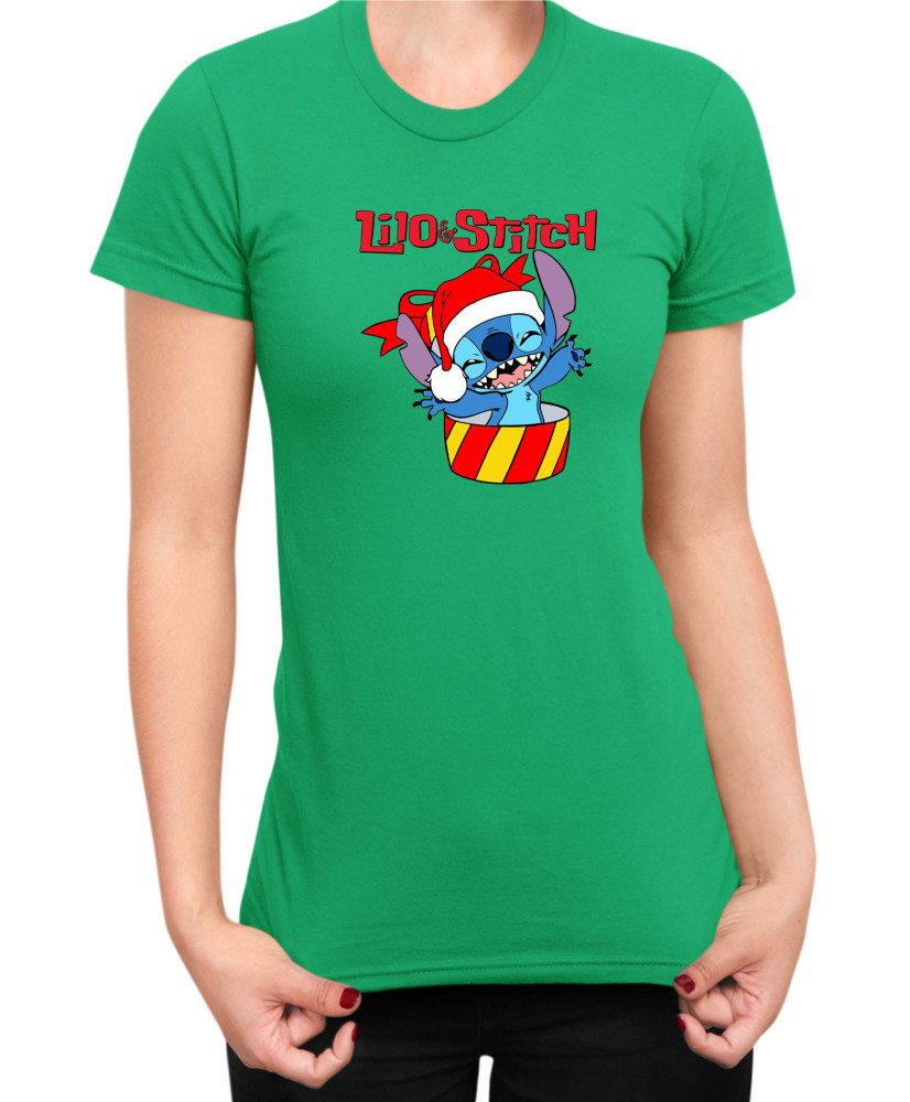 Дамска Тениска Lilo And Stitch Christmas Stitch 03 Дамска Тениска Lilo And Stitch Christmas Stitch 03