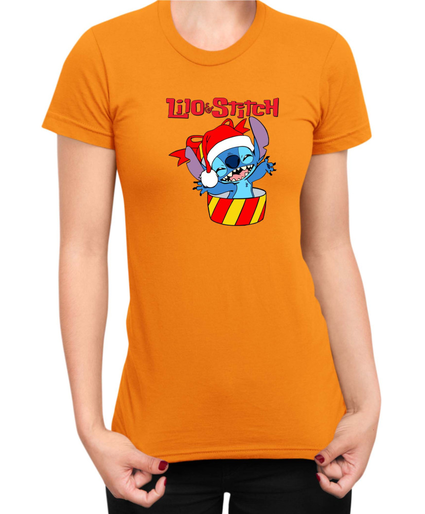 Дамска Тениска Lilo And Stitch Christmas Stitch 03 Дамска Тениска Lilo And Stitch Christmas Stitch 03