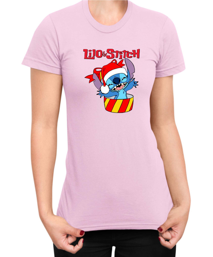 Дамска Тениска Lilo And Stitch Christmas Stitch 03 Дамска Тениска Lilo And Stitch Christmas Stitch 03