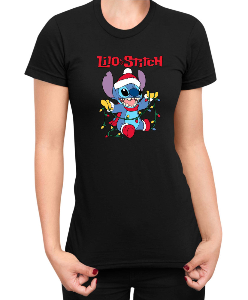 Дамска Тениска Lilo And Stitch Christmas Stitch 04 Дамска Тениска Lilo And Stitch Christmas Stitch 04