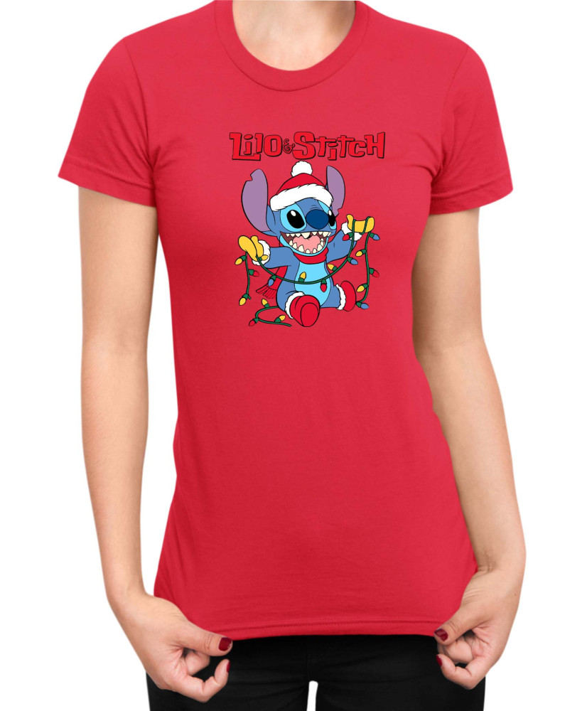 Дамска Тениска Lilo And Stitch Christmas Stitch 04 Дамска Тениска Lilo And Stitch Christmas Stitch 04
