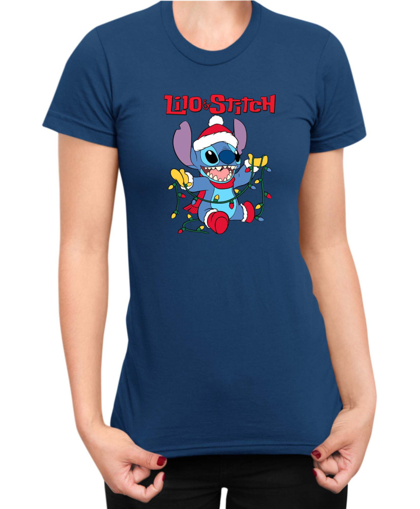Дамска Тениска Lilo And Stitch Christmas Stitch 04 Дамска Тениска Lilo And Stitch Christmas Stitch 04