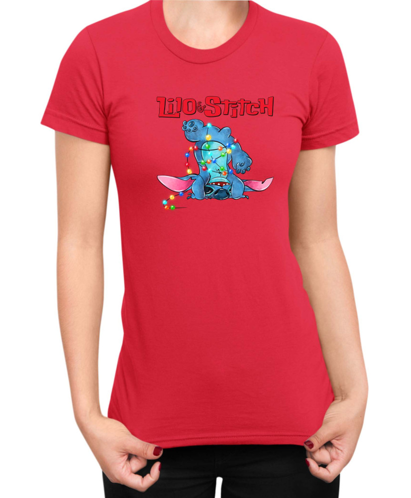 Дамска Тениска Lilo And Stitch Christmas Stitch 05 Дамска Тениска Lilo And Stitch Christmas Stitch 05