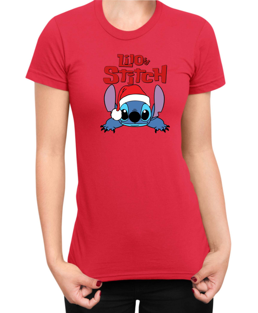 Дамска Тениска Lilo And Stitch Christmas Stitch 07 Дамска Тениска Lilo And Stitch Christmas Stitch 07