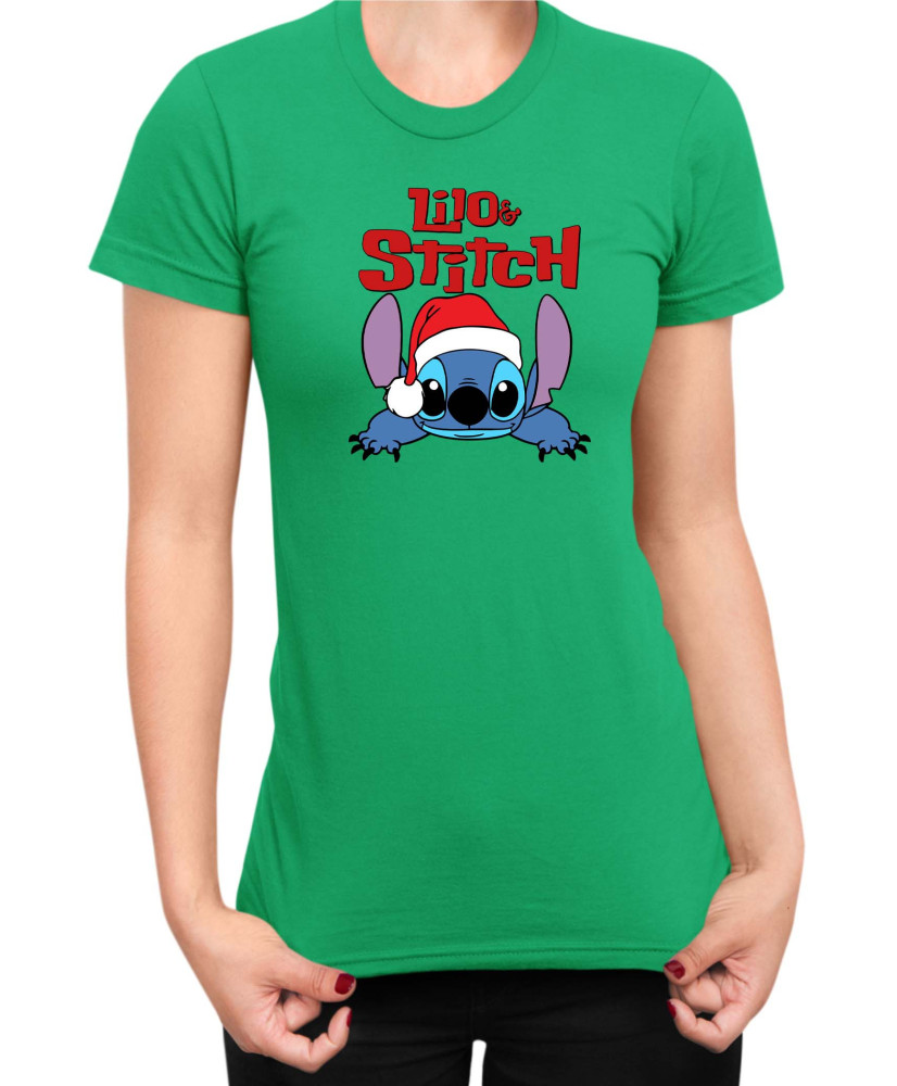 Дамска Тениска Lilo And Stitch Christmas Stitch 07 Дамска Тениска Lilo And Stitch Christmas Stitch 07