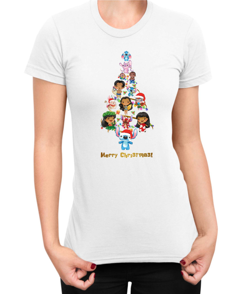 Дамска Тениска Lilo And Stitch Christmas Tree Lilo And Stitch Дамска Тениска Lilo And Stitch Christmas Tree Lilo And Stitch
