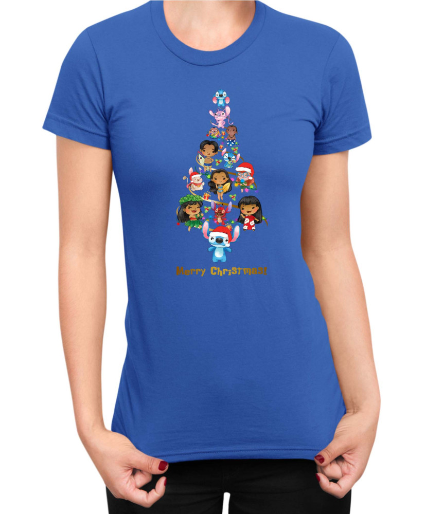 Дамска Тениска Lilo And Stitch Christmas Tree Lilo And Stitch Дамска Тениска Lilo And Stitch Christmas Tree Lilo And Stitch