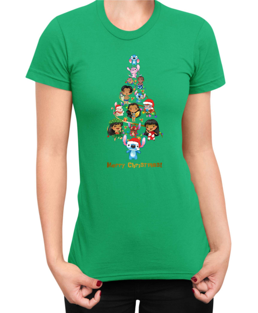 Дамска Тениска Lilo And Stitch Christmas Tree Lilo And Stitch Дамска Тениска Lilo And Stitch Christmas Tree Lilo And Stitch