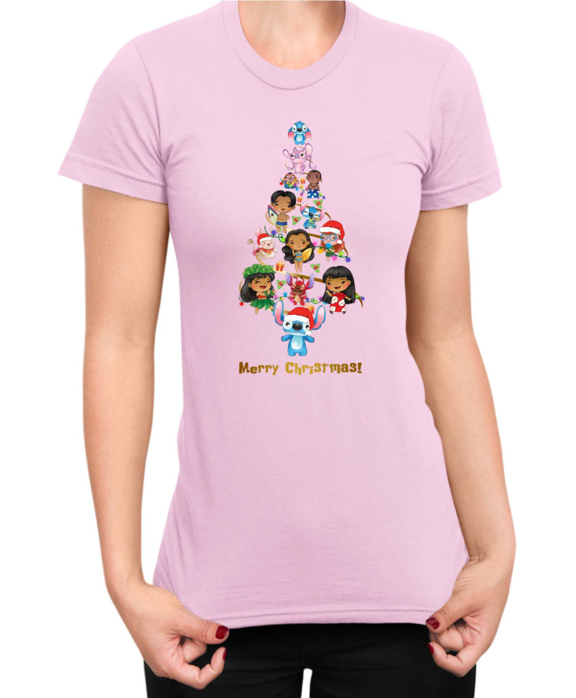 Дамска Тениска Lilo And Stitch Christmas Tree Lilo And Stitch Дамска Тениска Lilo And Stitch Christmas Tree Lilo And Stitch
