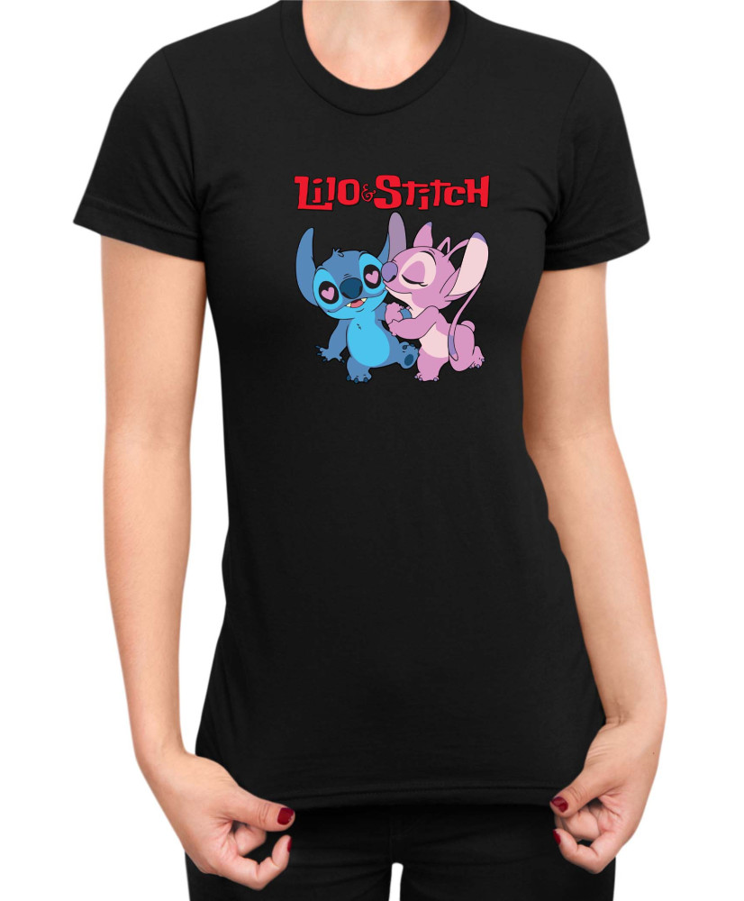 Дамска Тениска Lilo And Stitch Stitch And Angel 02