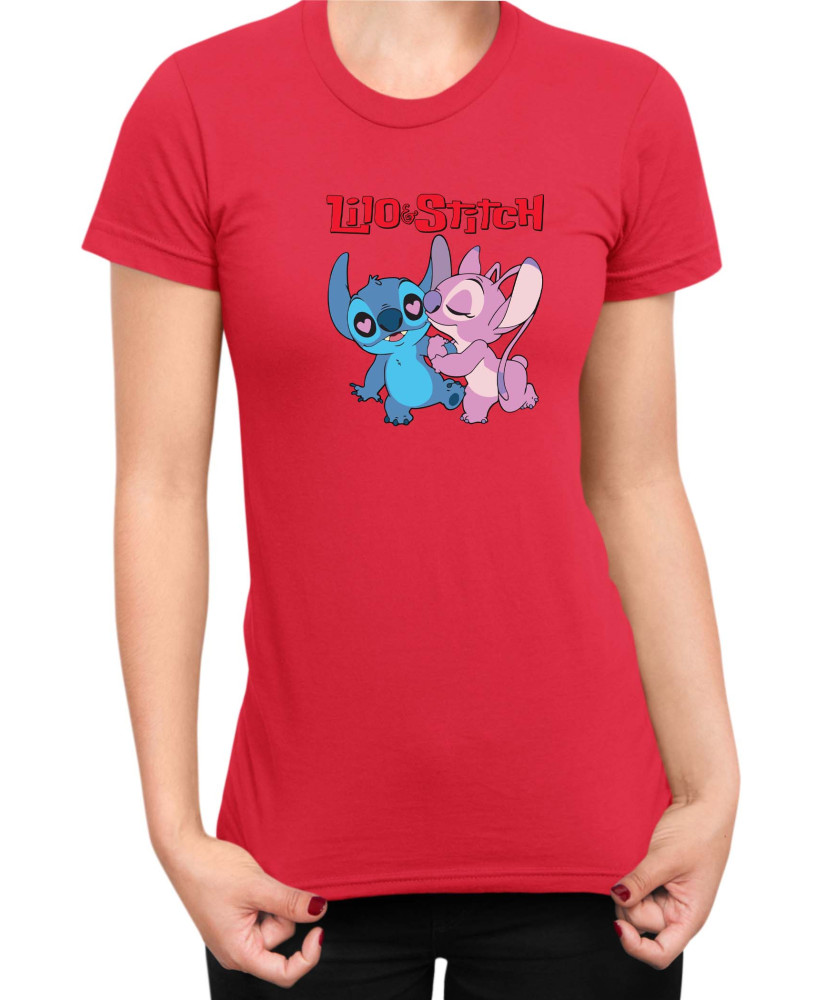 Дамска Тениска Lilo And Stitch Stitch And Angel 02
