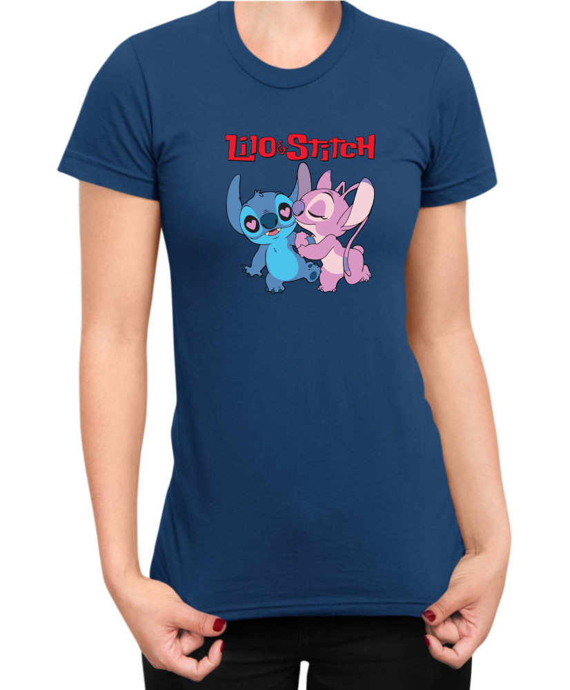 Дамска Тениска Lilo And Stitch Stitch And Angel 02