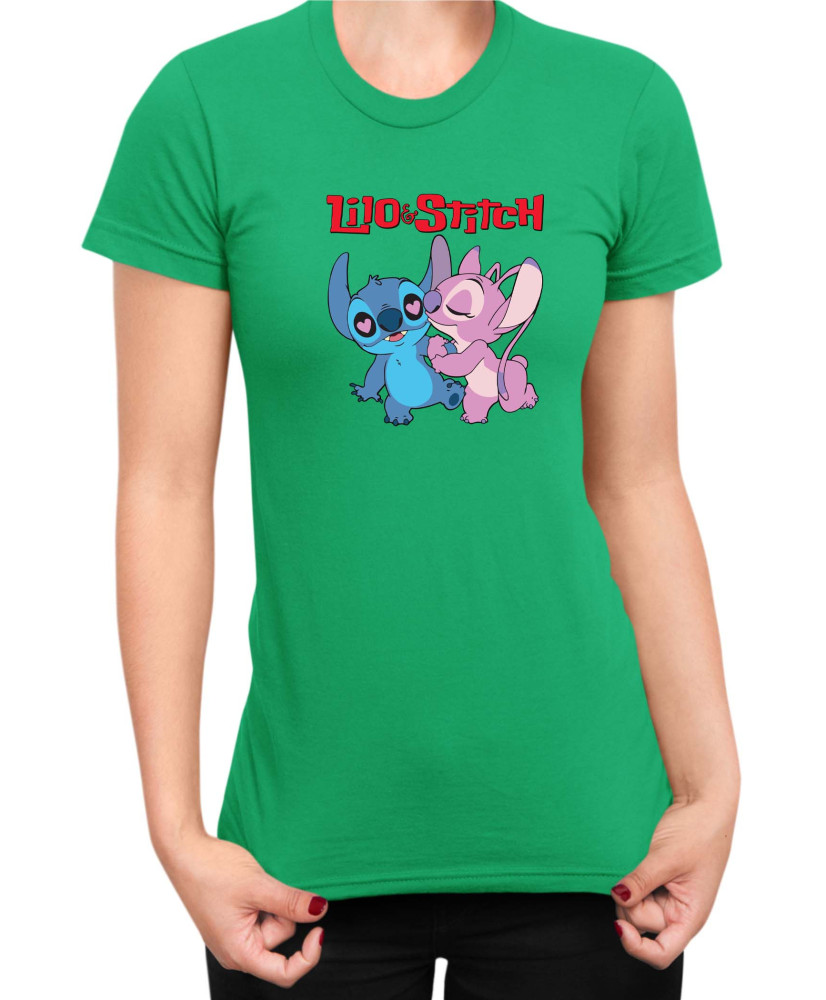 Дамска Тениска Lilo And Stitch Stitch And Angel 02