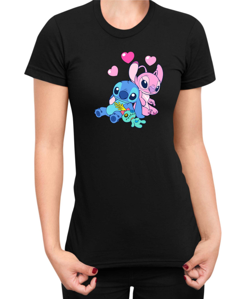Дамска Тениска Lilo And Stitch Stitch And Angel 03