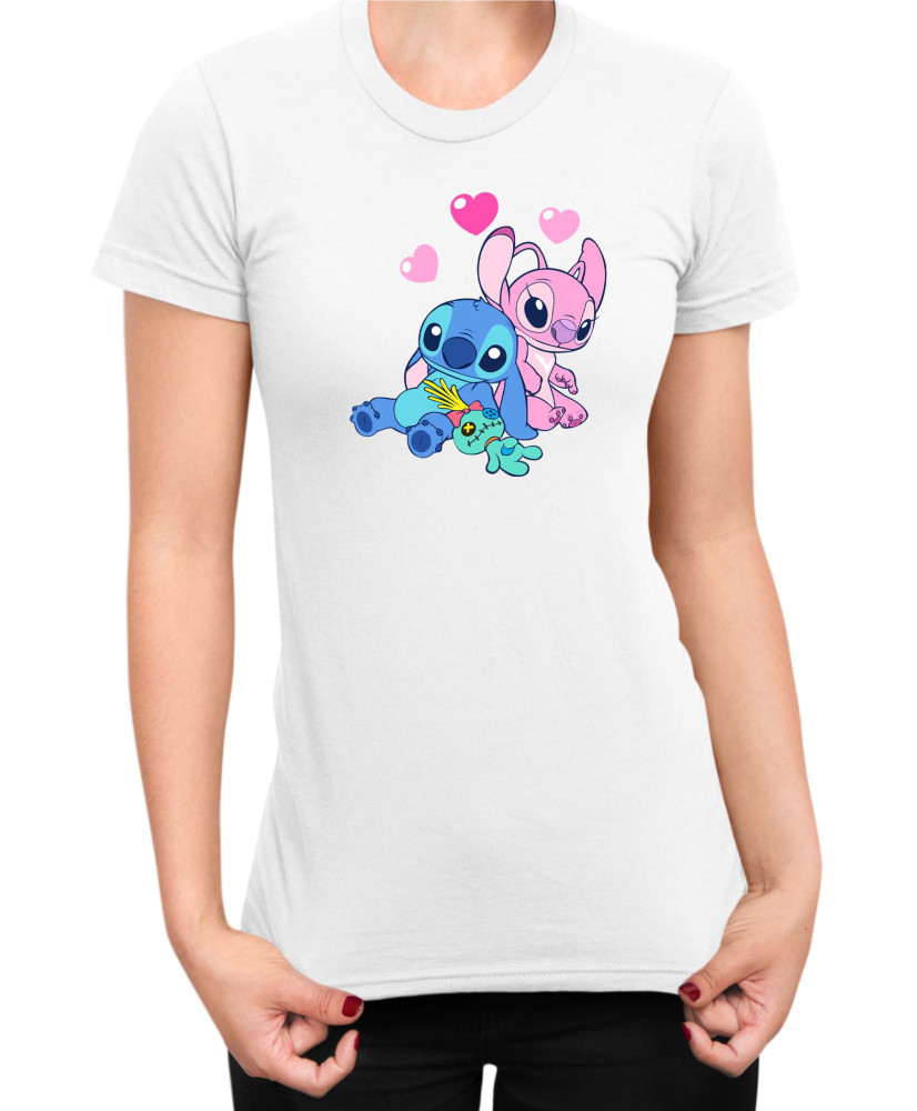 Дамска Тениска Lilo And Stitch Stitch And Angel 03